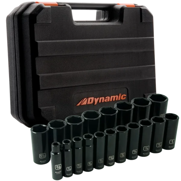 1/2″ Drive 19 Pieces 6 Point Deep SAE Impact Socket Set