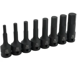 1/2″ Drive 8 Piece SAE Hex Bit Impact Socket Set