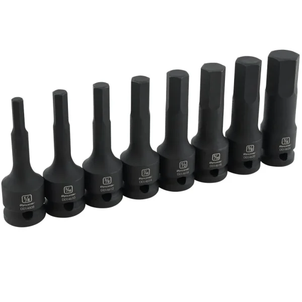 1/2″ Drive 8 Piece SAE Hex Bit Impact Socket Set