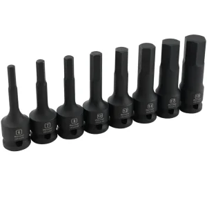1/2″ Drive 8 Piece Metric Hex Bit Impact Socket Set