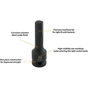 1/2″ Drive 8 Piece Metric Hex Bit Impact Socket Set - view 2