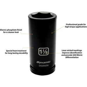 3/4″ Drive 6 Point SAE, Deep Length, Impact Sockets - view 2
