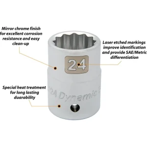 3/4″ Drive 12 Point Metric, Standard Length, Chrome Sockets - view 2
