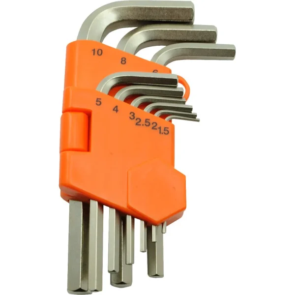 9 Piece Metric Regular Hex Key Set, 1.5mm – 10mm