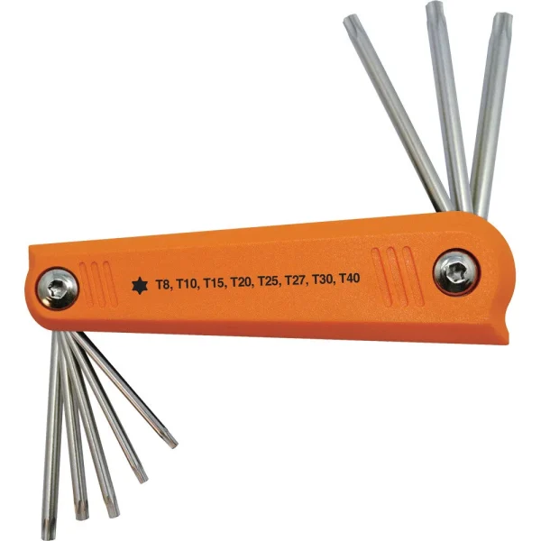 8 Piece Torx® Folding Hex Key Set, T8 – T40
