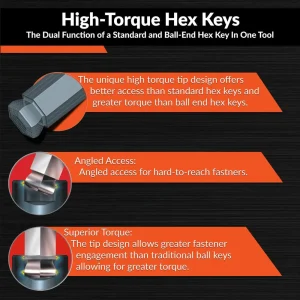 9 Piece Metric Extra Long High-Torque Hex Key Set, 1.5mm – 10mm - view 2