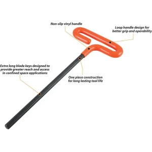 8 Piece T-Handle, SAE Hex Key Set, 9″ Blade, 5/64″ – 3/8″ - view 2