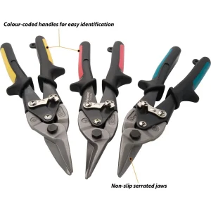 10″ Aviation Snips, Cuts Right, Green Handle - view 2