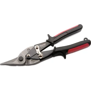 10″ Aviation Snips, Cuts Left, Red Handle