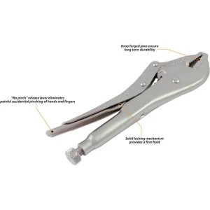Locking Pliers With Curved Jaws and Wire Cutter - view 4