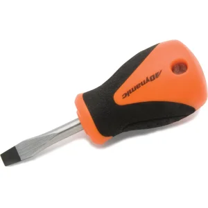 Slotted Stubby Screwdriver With Comfort Grip Handle