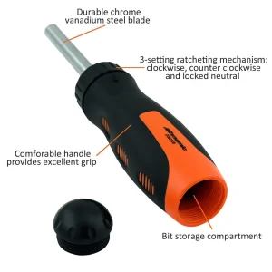 13 Piece Ratcheting Screwdriver Set, 12 Bits - view 2