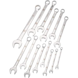 14 Piece SAE Combination Wrench Set, Mirror Chrome Finish, 3/8″ – 1-1/4″