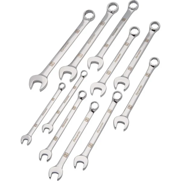 11 Piece Metric Combination Wrench Set, Mirror Chrome Finish, 9mm – 19mm