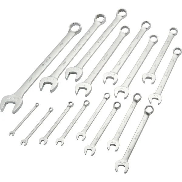 16 Piece SAE Combination Wrench Set, Contractor Series, Satin Finish, 1/4″ – 1-1/4″
