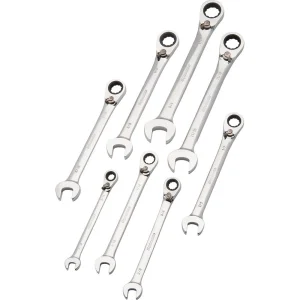 8 Piece SAE Reversible, Combination Ratcheting Wrench Set, 5/16″ – 3/4″