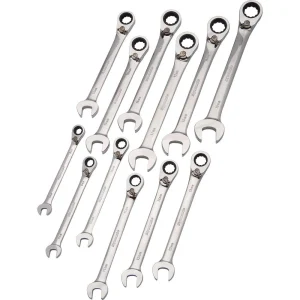 12 Piece Metric Reversible, Combination Ratcheting Wrench Set, 8mm – 19mm