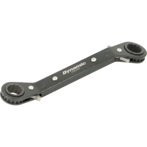5/8″ X 11/16″ Double Box End Ratcheting Wrench, 25° Offset