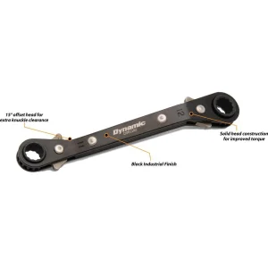 15mm X 17mm Double Box End Ratcheting Wrench, 25° Offset - view 2