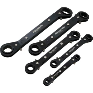 5 Piece SAE Double Box End, Reversible Ratcheting Wrench Set, 25° Offset - view 2