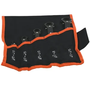 5 Piece SAE Double Box End, Reversible Ratcheting Wrench Set, 25° Offset - view 4