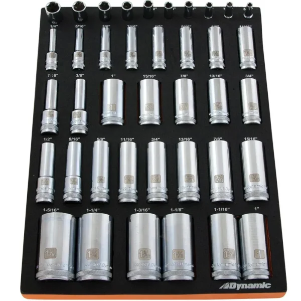 1/4”, 3/8” & 1/2” Drive SAE Deep Chrome Sockets