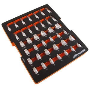 40 Piece Chrome Laser-Etched Socket Set, 3/8″ Drive, with Foam Tool Organizer