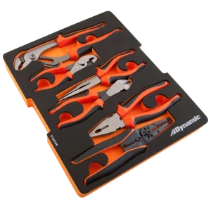 7 Piece Pliers and Wire Stripper Set With Foam Tool Organizer