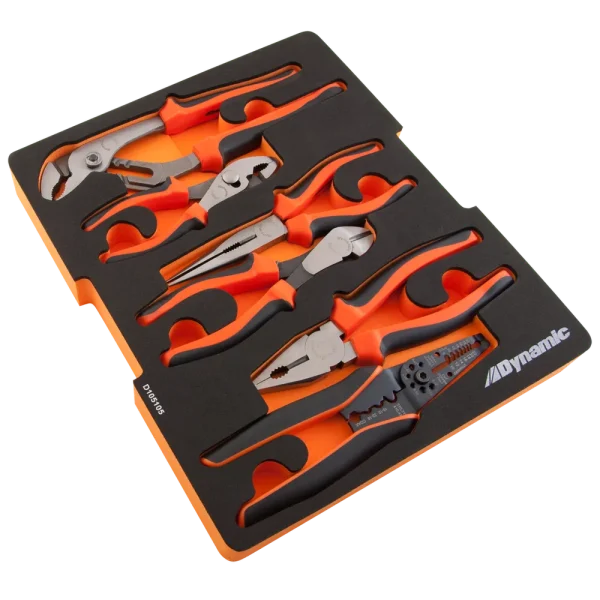 7 Piece Pliers and Wire Stripper Set With Foam Tool Organizer