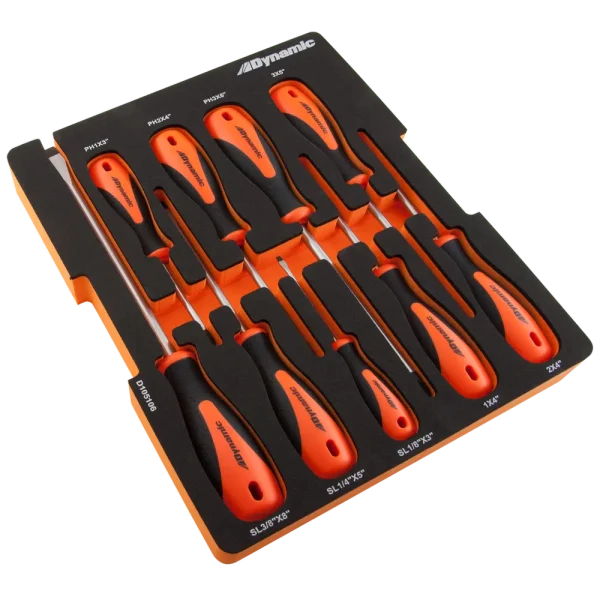 10 Piece Screwdriver Set with Foam Tool Organizer