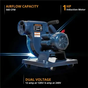 POWERTEC 1 HP Single Phase Portable Dust Collector - view 2