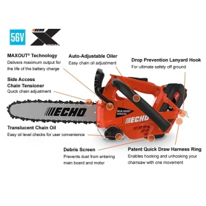 ECHO 56V 12″ Top Handle Chainsaw w/ Battery & Charger - view 4