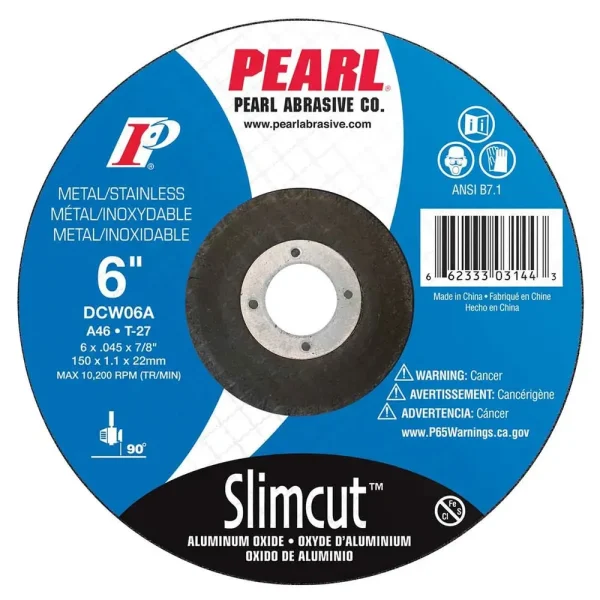 Pearl SlimCut Aluminum Oxide Thin Cut-Off Wheels – 6″