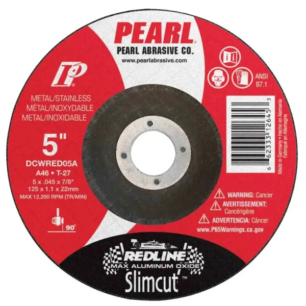 Pearl Redline SlimCut Thin Cut-Off Wheels – 5″ x .045″ x 7/8″