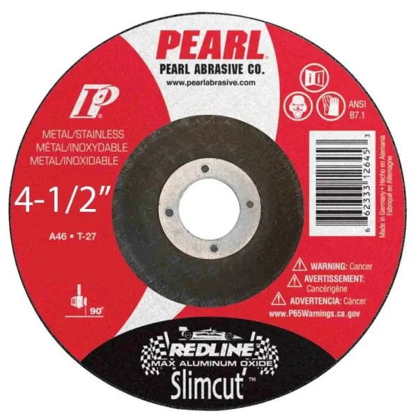 Pearl Redline SlimCut Thin Cut-Off Wheels – 4-1/2″ x .045″ x 7/8″