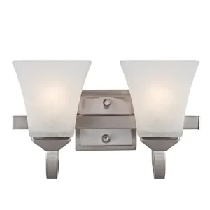 DESIGN HOUSE 514752 TORINO 2-LIGHT WALL MOUNT SATIN NICKEL
