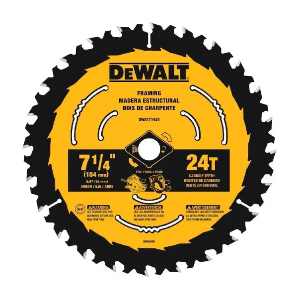 DeWalt 24-Tooth 7-1/4″ Circular Saw Blade