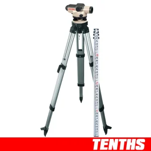 David White AL8-32 Automatic Level Package 32 Power 45-8932K-1T TENTHS Rod and Tripod - view 3