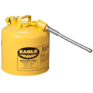Eagle 5-Gal Type II Yellow 5/8″ OD Flex Spout Safety Gas Can for Diesel