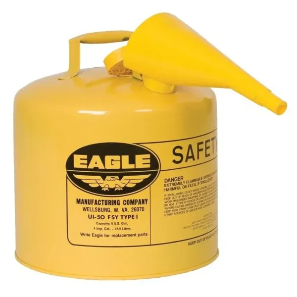 Eagle 5 Gallon Type I Yellow Safety Gas Can for Diesel