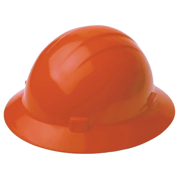Delta Plus Orange Ratchet Full Brim Hard Hat – Americana Full Brim, Mega Ratchet 4-Point Nylon Suspension with Ratche...