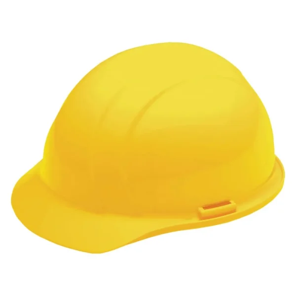 Delta Plus Yellow Cap Style Hard Hat, Americana Standard with 4-Point Nylon Suspension Slide-lock Adjustment