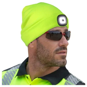 Delta Plus Lime Knit Cap with Rechargeable LED Light - view 4