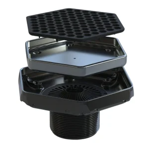 Ebbe Hex – Tile-In Hex Drain | Polished Chrome