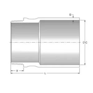 TC, ID 4″ Extra Heavy Wall Threaded Adapter Male – F 24-4027 - view 2