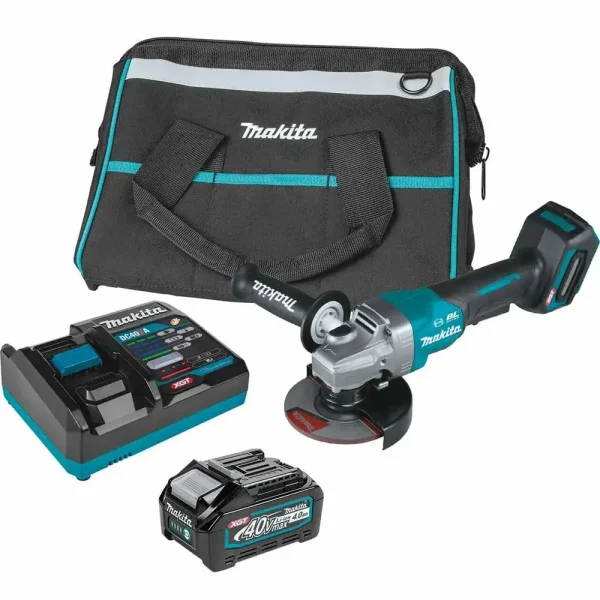 Makita 40V max XGT Brushless Cordless 4-1/2″ / 5″ Paddle Switch Angle Grinder Kit