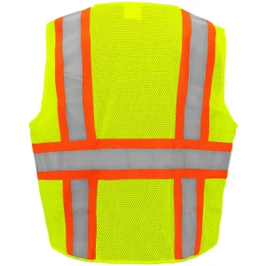 Global Glove & Safety ANSI Class 2 Mesh High Visibility Zipper Vest, Lime - view 2