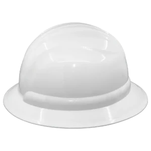 Delta Plus White Ratchet Full Brim Hard Hat, 6 Point Ratchet Suspension