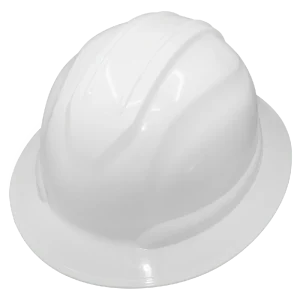 Delta Plus White Ratchet Full Brim Hard Hat, 6 Point Ratchet Suspension - view 2