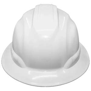 Delta Plus White Ratchet Full Brim Hard Hat, 6 Point Ratchet Suspension - view 3